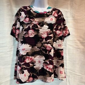Calvin Klein Purple Beige Floral Top